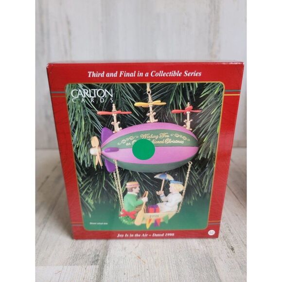 Carlton Cards Joy air 1998 ornament Xmas blimp - Picture 1 of 7